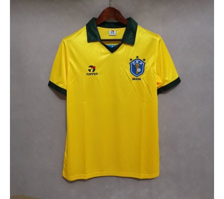 Brazil 1985 Home Yellow Soccer Jersey